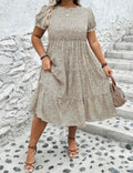 Leopard Print Dress - BEIGE