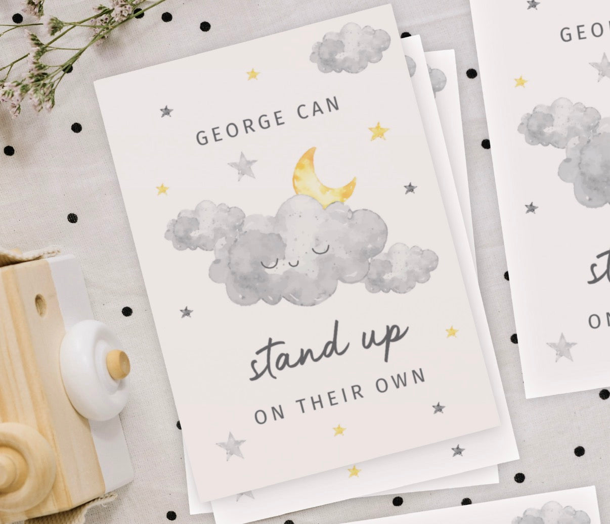 Personalised Cloud Baby Milestone Cards
