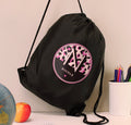 Personalised Leopard Print Black Kit Bag
