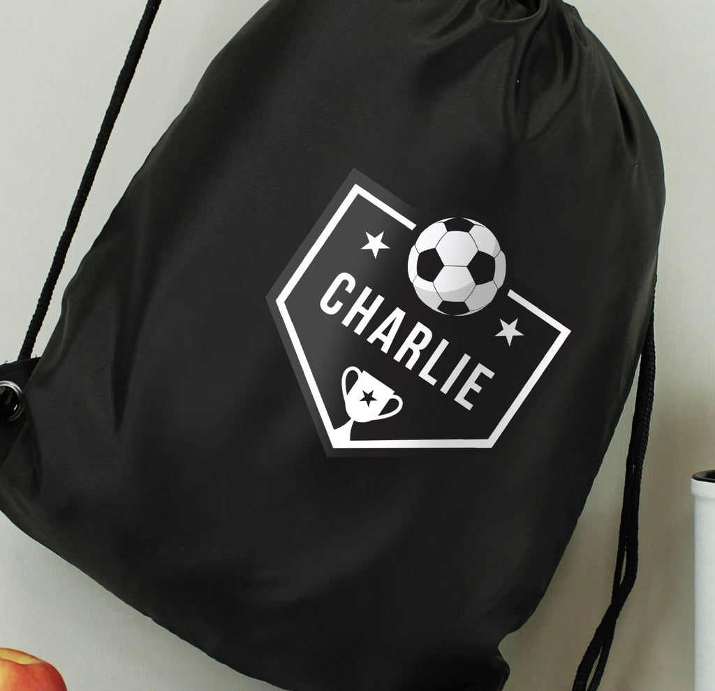 Personalised Football Banner Black Kit Bag