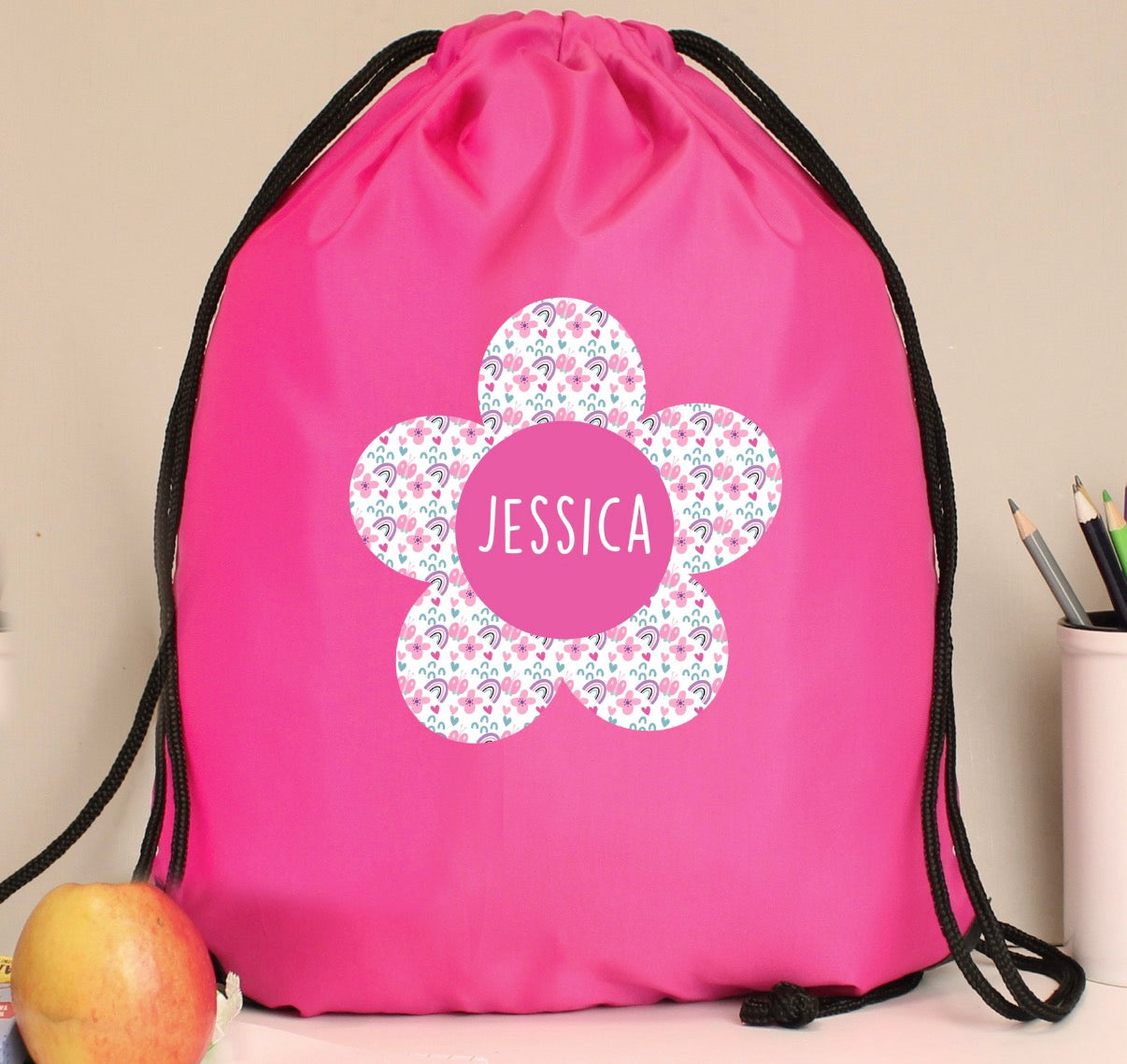 Personalised Flower Pink Kit Bag
