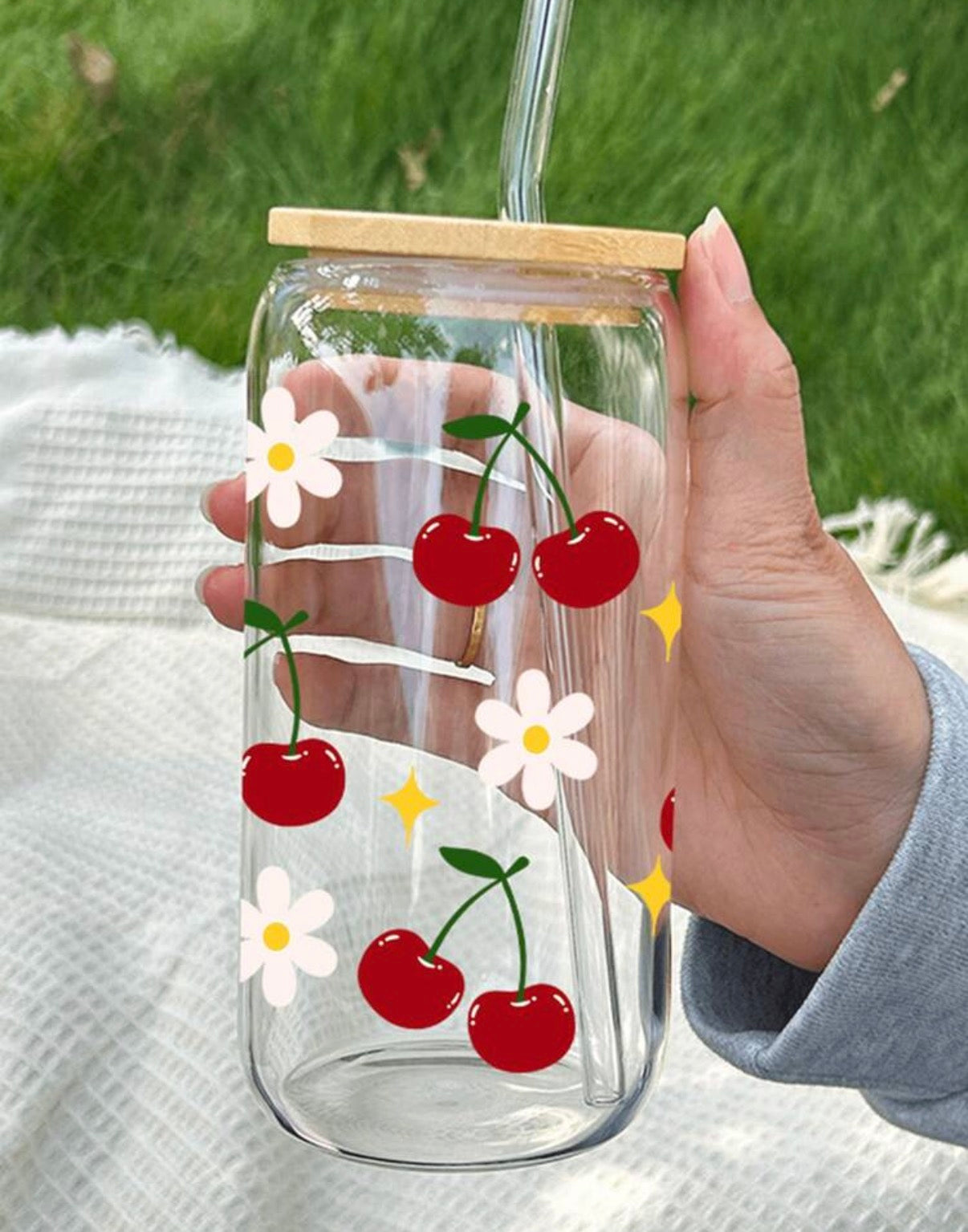 Cherry Glass Cup
