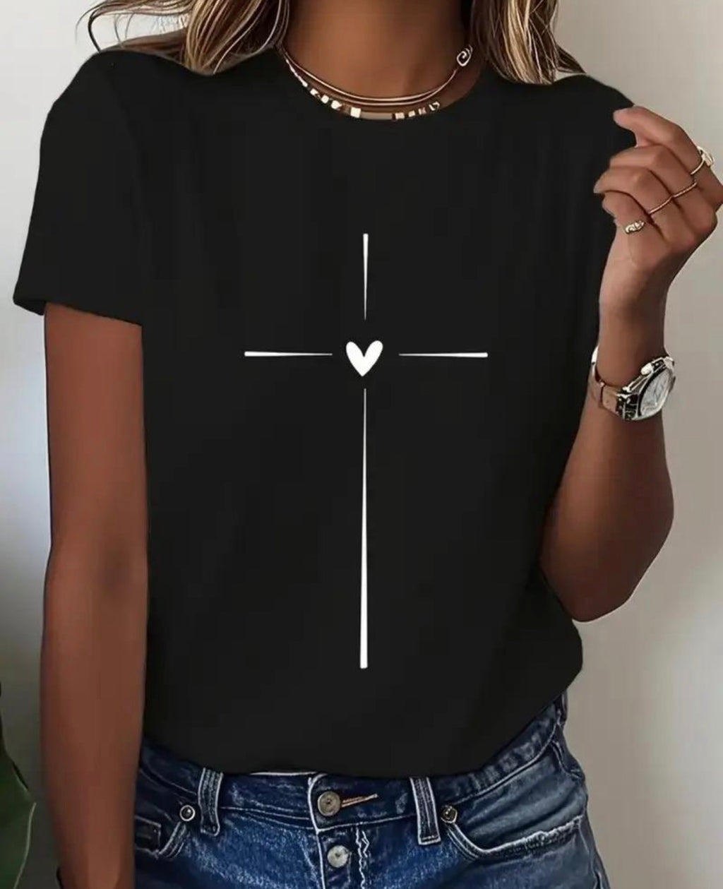 Cross Love Heart Tshirt