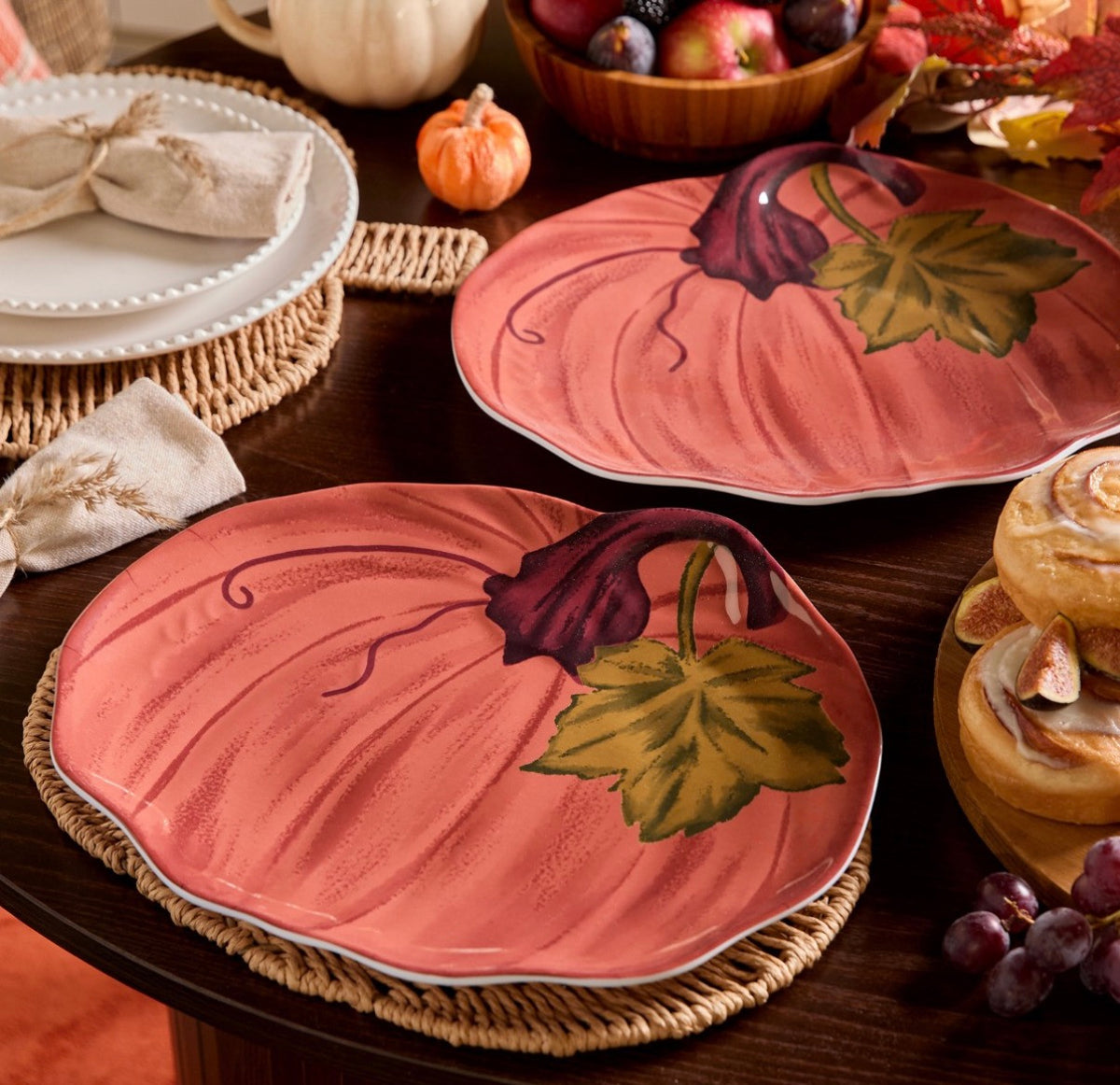 2 Pack Pumpkin Plates - RUST