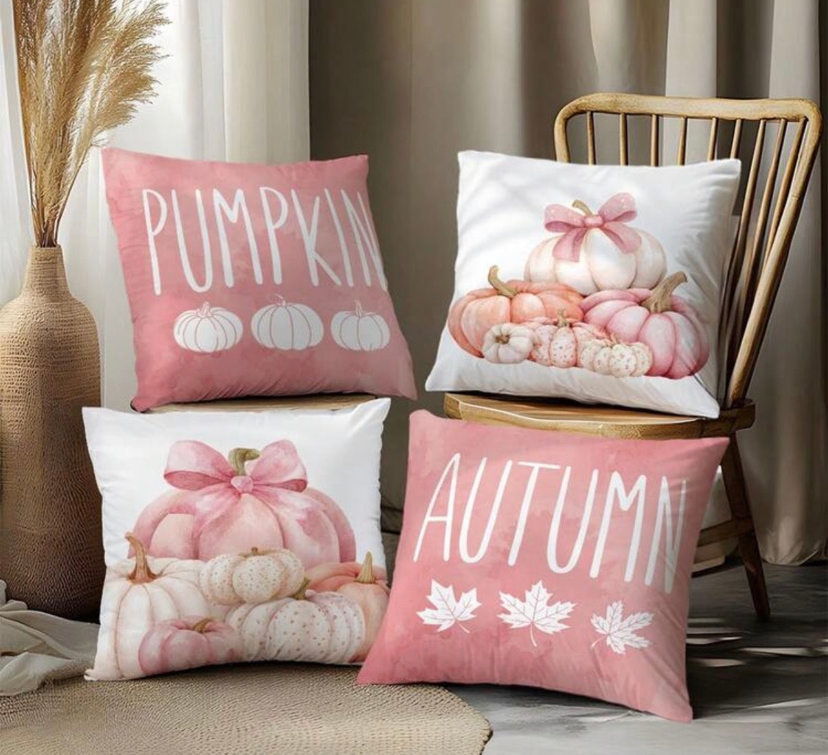 Pumpkin Pillow Covers - PINK