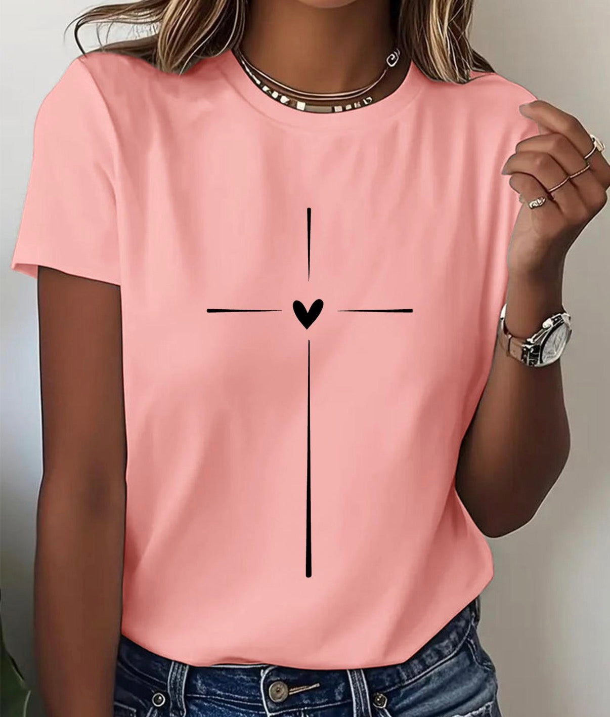 Cross Love Heart Tshirt