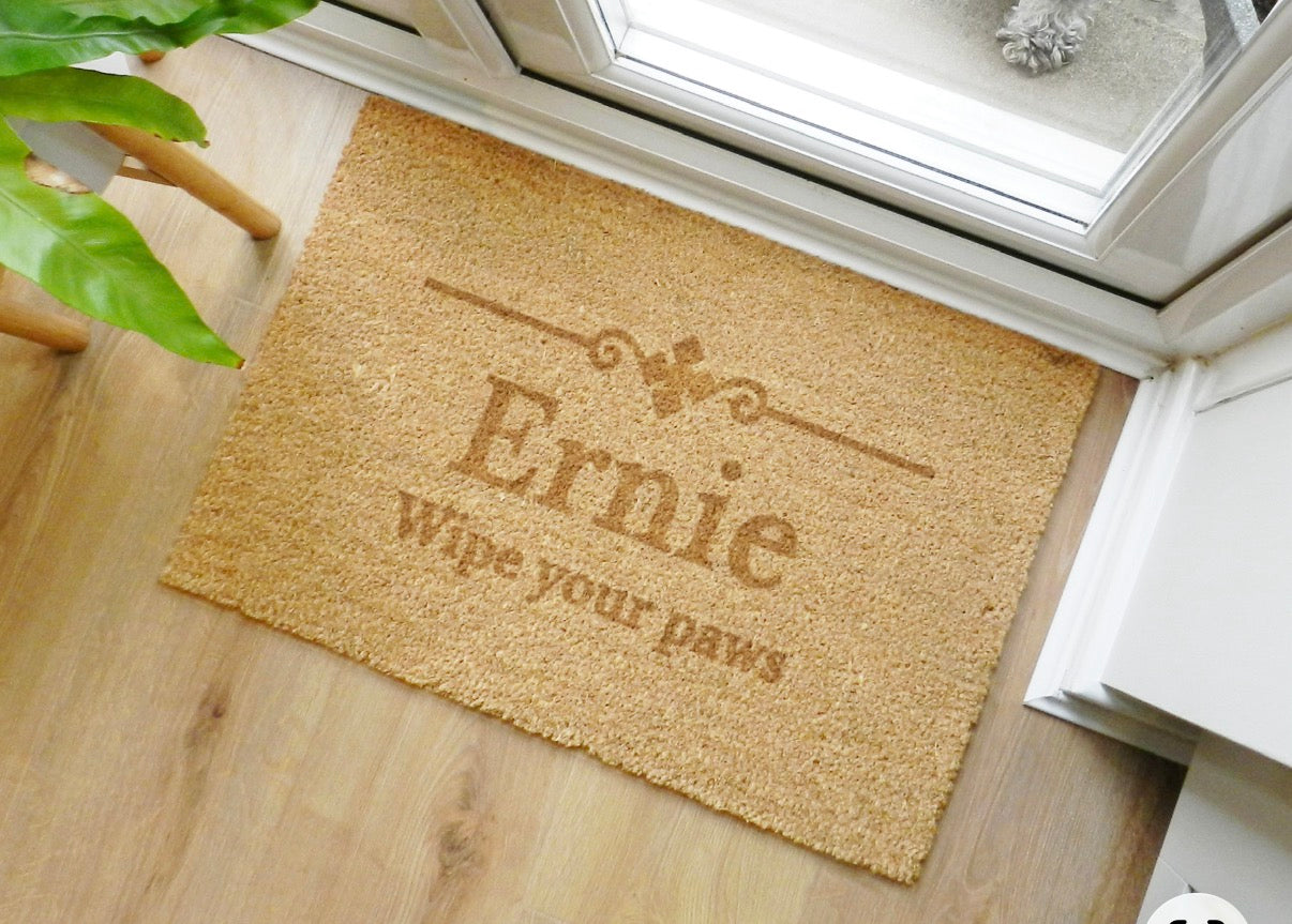 Personalised Ornate Rectangle Indoor Doormat