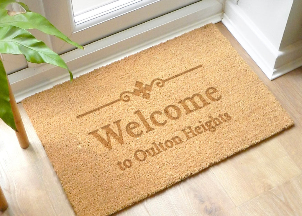 Personalised Ornate Rectangle Indoor Doormat