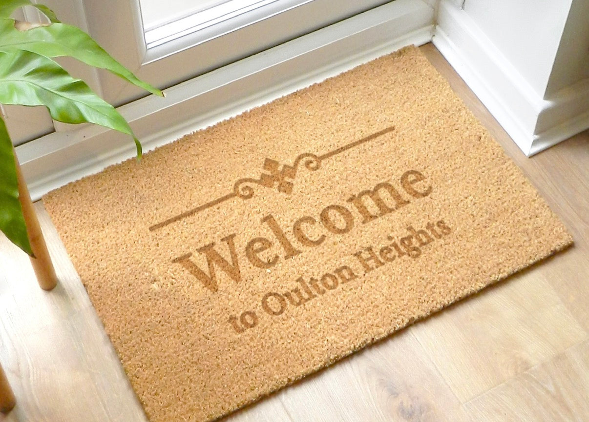 Personalised Ornate Rectangle Indoor Doormat