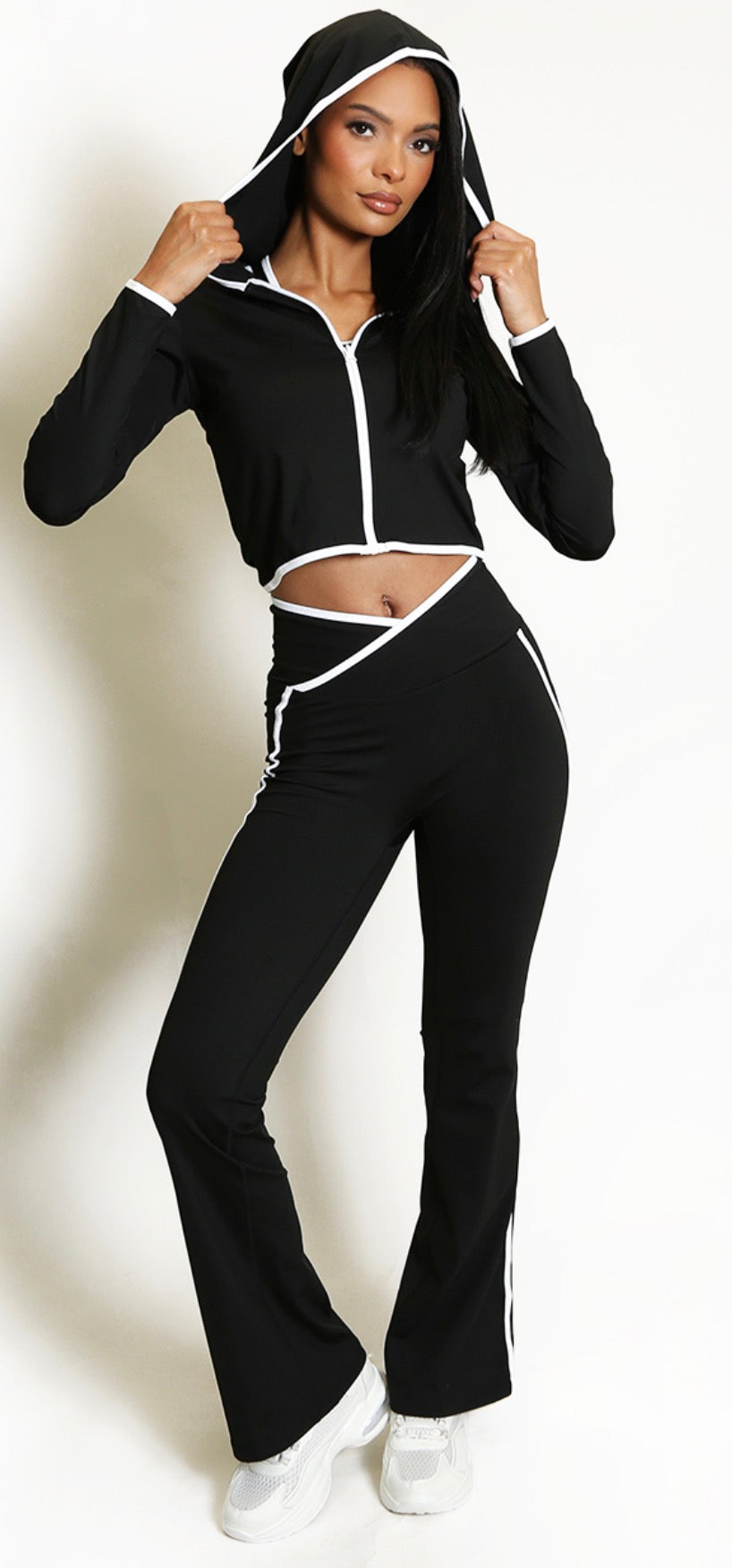 Zipper Flared Legging Set