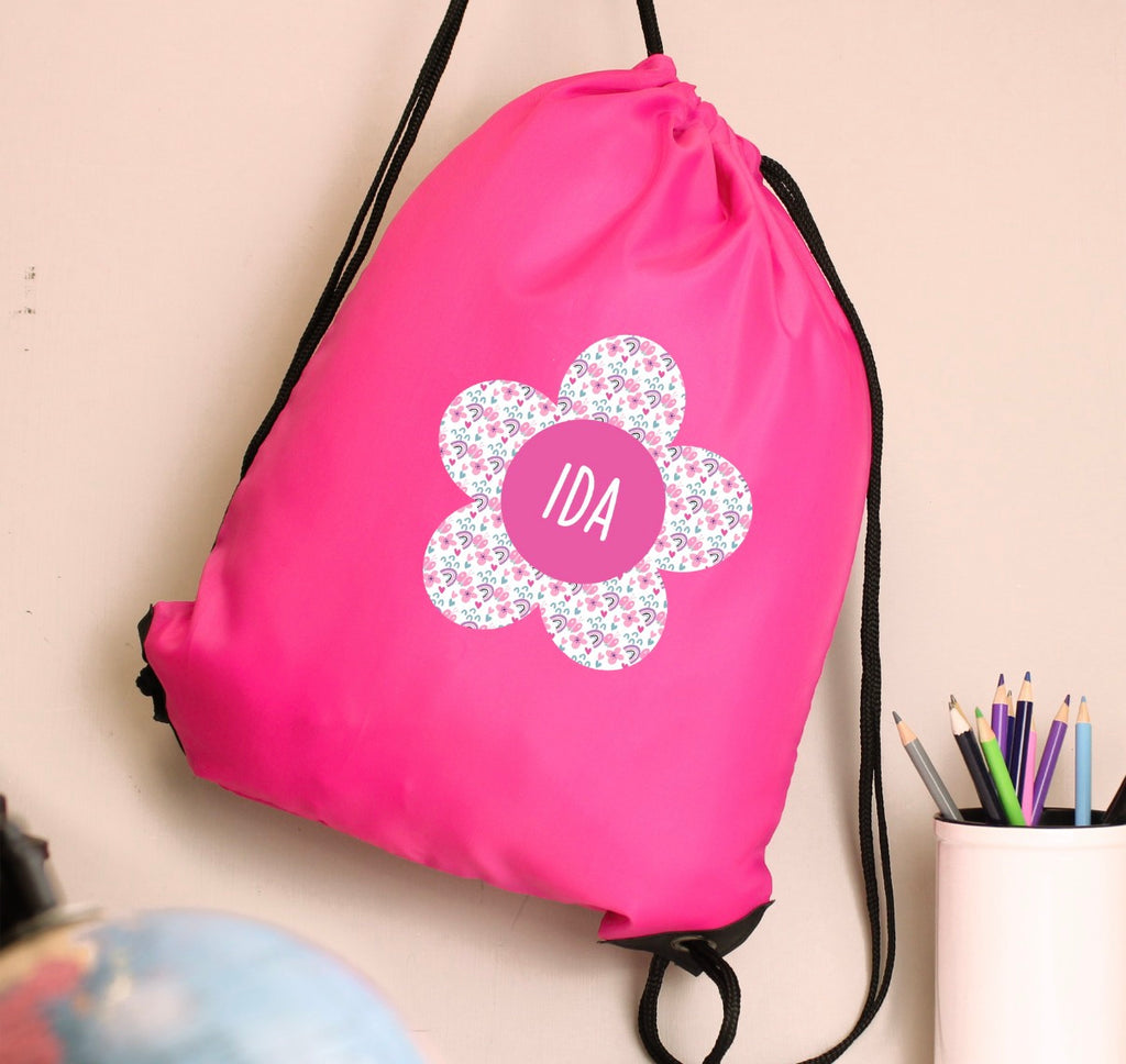 Personalised Flower Pink Kit Bag