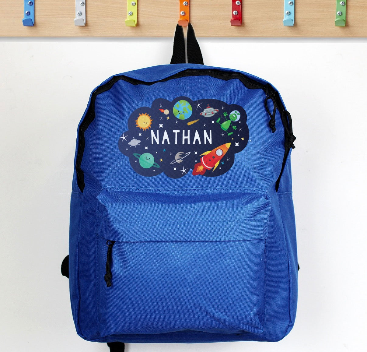 Personalised Space Blue Backpack