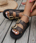 Floral Sandals - BROWN