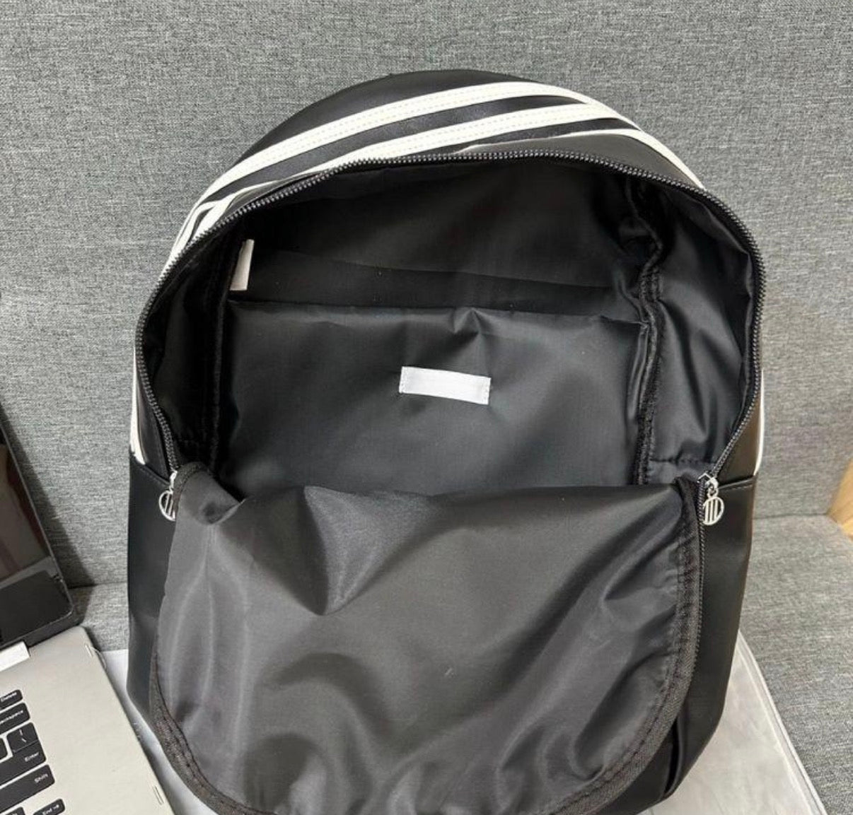 3 Striped Backpack - BLACK