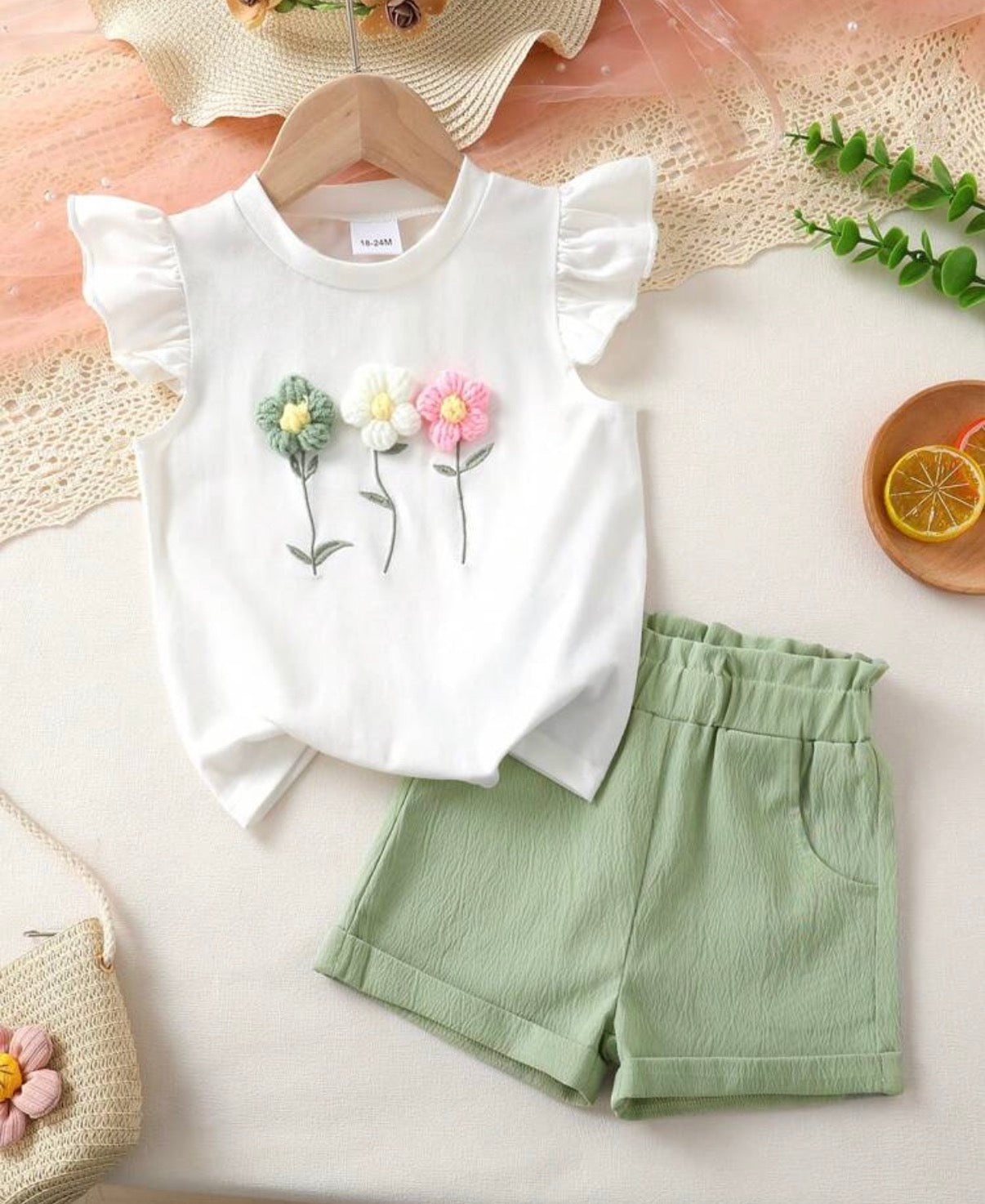 Kids Floral Set - GREEN