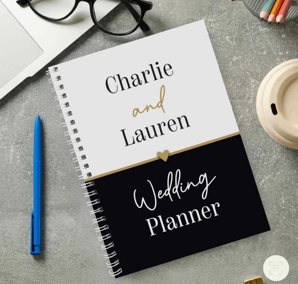 Personalised Black & Gold Inclusive A5 Wedding Planner