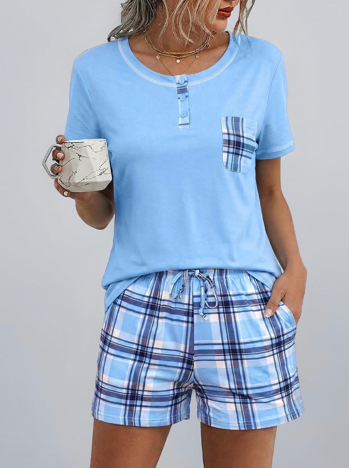 Blue Tartan PJs