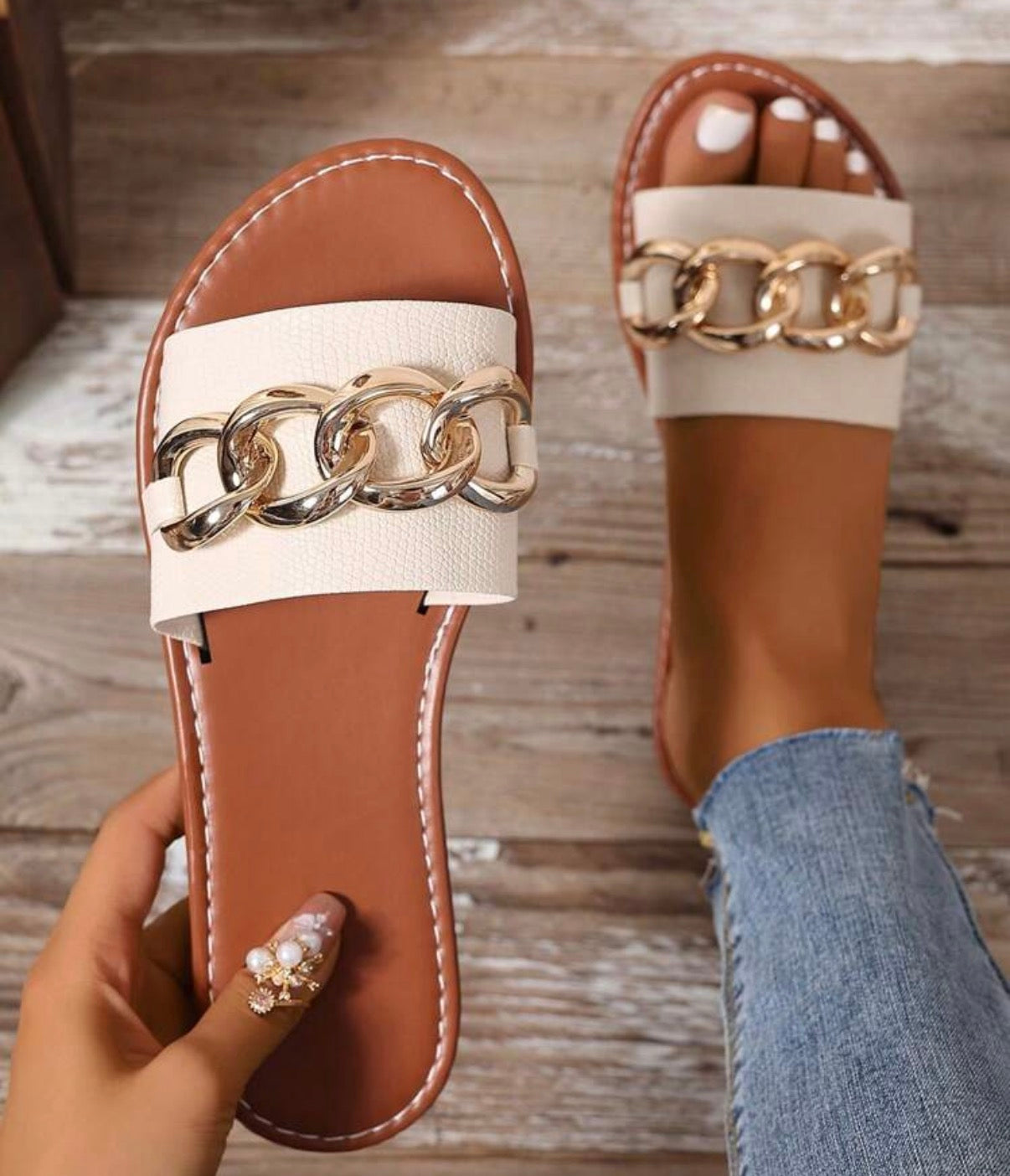 Gold Buckle Sandal