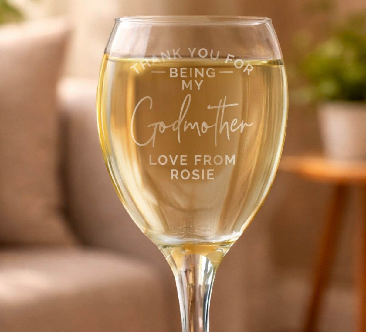 Personalised Thank you Wine Glass