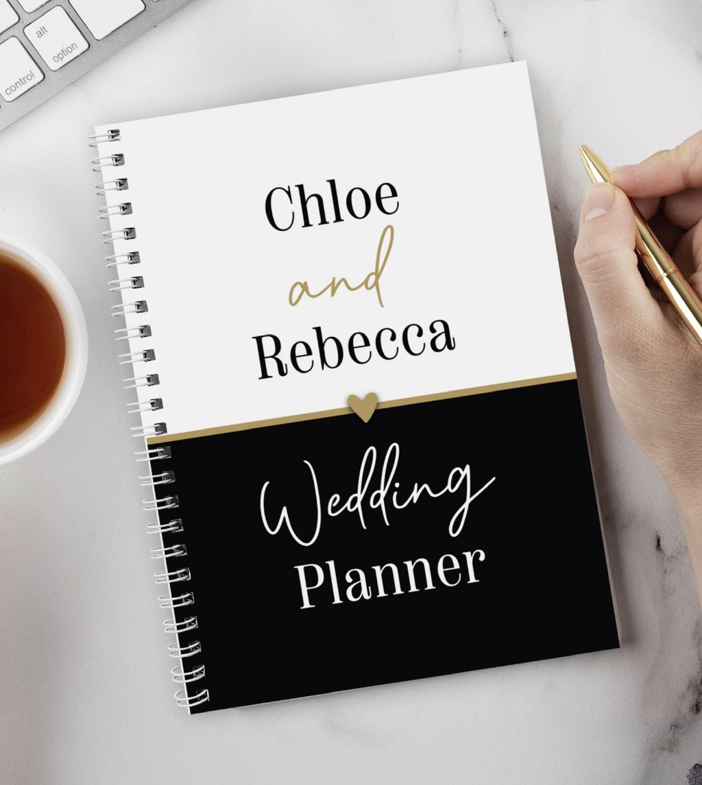 Personalised Black & Gold Inclusive A5 Wedding Planner