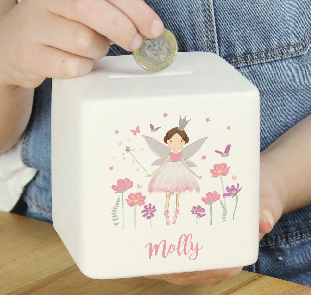 Personalised Fairy Ceramic Money Box