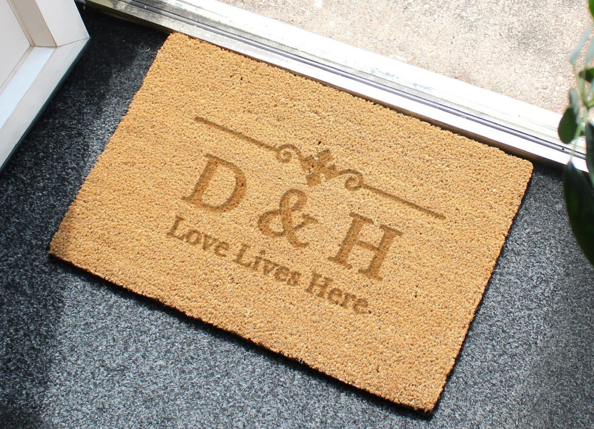 Personalised Ornate Rectangle Indoor Doormat